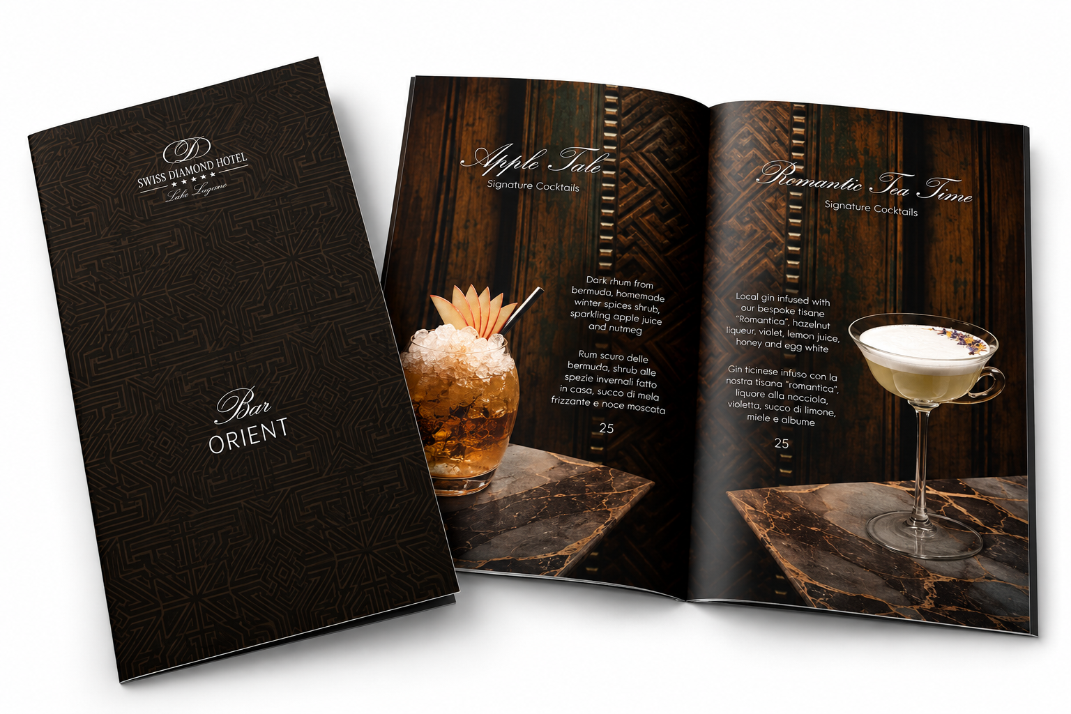 Menu cocktail Swiss Diamond Hotel