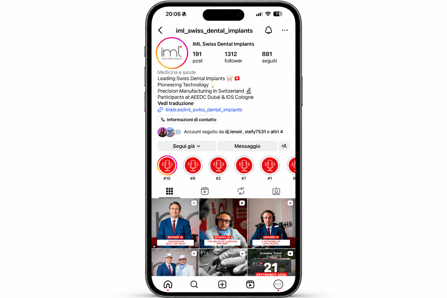 Mockup Instagram IML Dental Svizzera